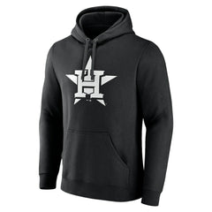 Black Houston Astros Monochrome Personalized Name & Number Pullover Hoodie