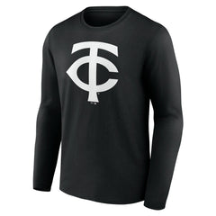 Black Minnesota Twins Monochrome Personalized Name & Number Long Sleeve T-Shirt