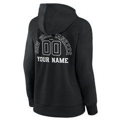 Black New York Yankees Women's Monochrome Personalized Name & Number Pullover Hoodie