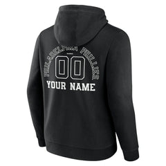 Black Philadelphia Phillies Monochrome Personalized Name & Number Pullover Hoodie