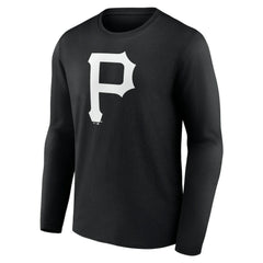 Black Pittsburgh Pirates Monochrome Personalized Name & Number Long Sleeve T-Shirt