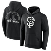 Black San Francisco Giants Monochrome Personalized Name & Number Pullover Hoodie