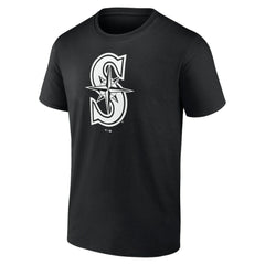 Black Seattle Mariners Monochrome Personalized Name & Number T-Shirt