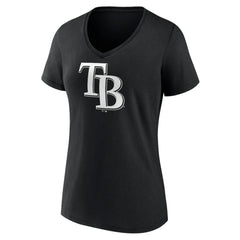 Black Tampa Bay Rays Women's Monochrome Personalized Name & Number V-Neck T-Shirt
