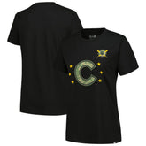 Black Chicago Cubs New Era Women's Armed Forces Day T-Shirt