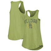 Olive St. Louis Cardinals New Era Women's Armed Forces Day Tank Top