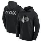 NHL Chicago Blackhawks Fanatics Elements Blaze Tri-Blend Long Sleeve Hoodie T-Shirt