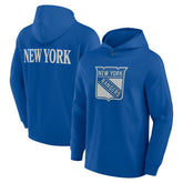 NHL New York Rangers Fanatics Elements Blaze Tri-Blend Long Sleeve Hoodie T-Shirt
