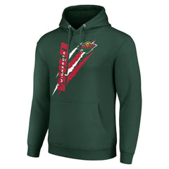 NHL Minnesota Wild Starter Color Scratch Fleece Pullover Hoodie