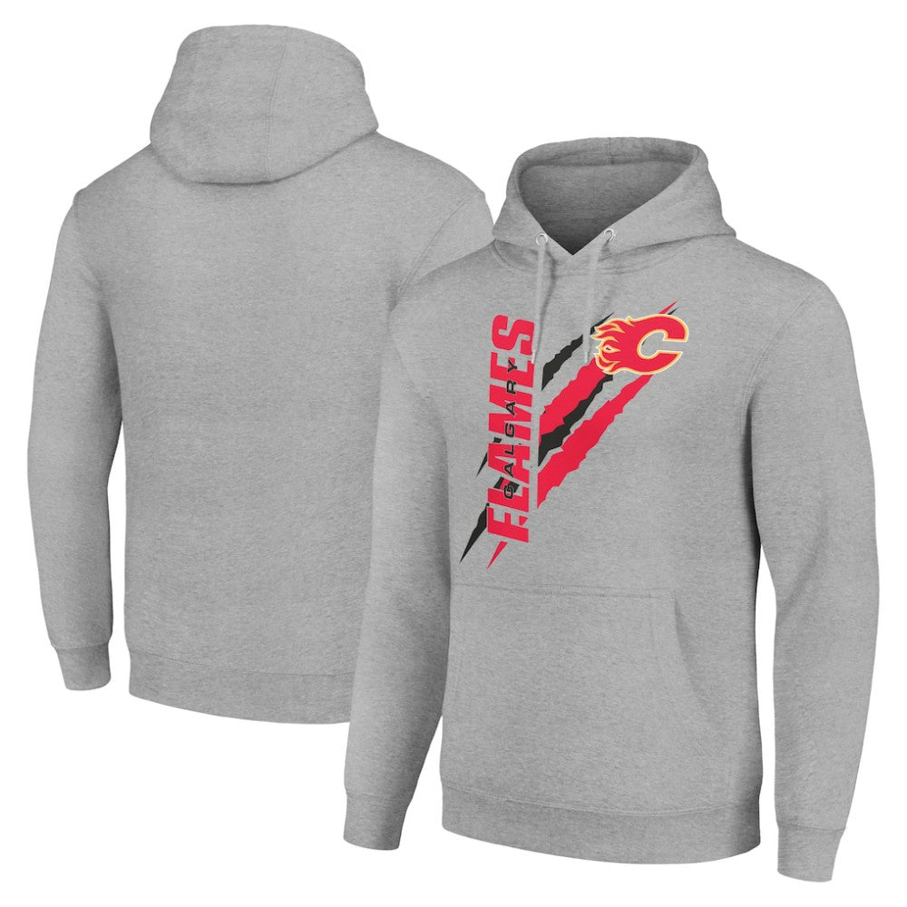 NHL Calgary Flames Starter Color Scratch Fleece Pullover Hoodie