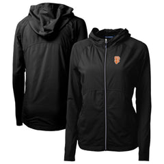 Black San Francisco Giants Cutter & Buck Women's City Connect Adapt Eco Knit Hybrid Recycled Full-Zip Hoodie