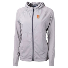 Gray San Francisco Giants Cutter & Buck Women's City Connect Adapt Eco Knit Hybrid Recycled Full-Zip Hoodie