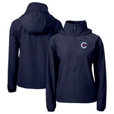 Navy Chicago Cubs Cutter & Buck Women's City Connect Charter Eco Recycled Half-Zip Anorak Jacket