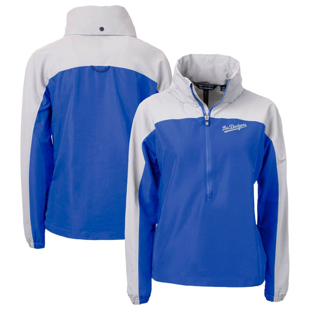 Royal Los Angeles Dodgers Cutter & Buck Women's City Connect Charter Eco Recycled Half-Zip Anorak Jacket