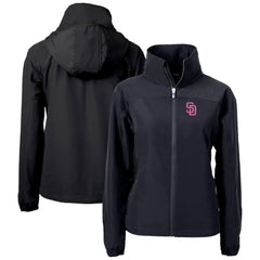 Black San Diego Padres Cutter & Buck Women's City Connect Charter Eco Recycled Full-Zip Jacket