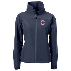 Navy Chicago Cubs Cutter & Buck Women's City Connect Charter Eco Recycled Full-Zip Jacket