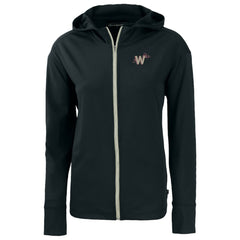 Black Washington Nationals Cutter & Buck Women's City Connect Daybreak Eco Recycled Full-Zip Hoodie