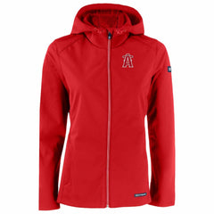 Red Los Angeles Angels Cutter & Buck Women's City Connect Evoke Eco Softshell Recycled Full-Zip Hoodie Jacket