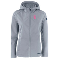 Gray San Diego Padres Cutter & Buck Women's City Connect Evoke Eco Softshell Recycled Full-Zip Hoodie Jacket