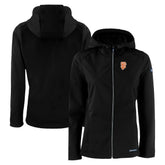 Black San Francisco Giants Cutter & Buck Women's City Connect Evoke Eco Softshell Recycled Full-Zip Hoodie Jacket