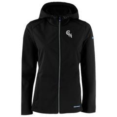 Black Chicago White Sox Cutter & Buck Women's City Connect Evoke Eco Softshell Recycled Full-Zip Hoodie Jacket
