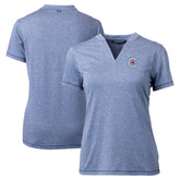 Heather Navy Chicago Cubs Cutter & Buck Women's City Connect Forge Heathered Stretch Blade Top