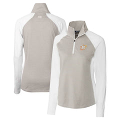 White Houston Astros Cutter & Buck Women's City Connect Forge Tonal Stripe Stretch Half-Zip Pullover Top