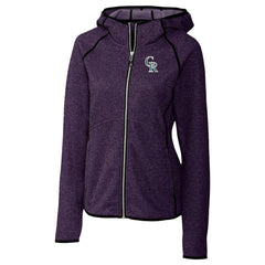 Heather Purple Colorado Rockies Cutter & Buck Women's City Connect Mainsail Full-Zip Hooded Jacket