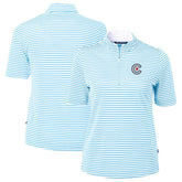 Powder Blue Chicago Cubs Cutter & Buck Women's City Connect Virtue Eco Pique Stripe Recycled Top