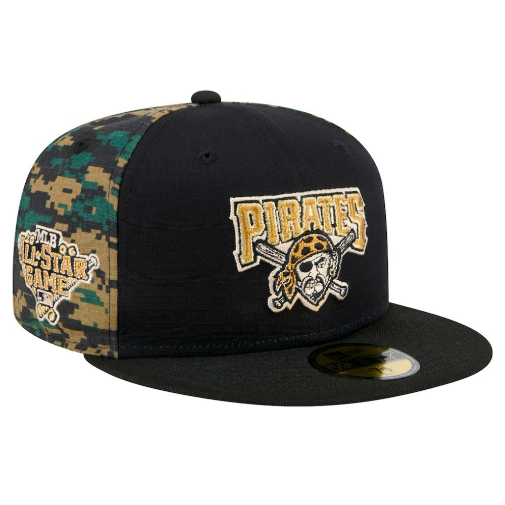 Black Pittsburgh Pirates New Era Digi Camo 59FIFTY Fitted Hat