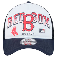 White Boston Red Sox New Era Retro Wordmark 9FORTY A-Frame Trucker Adjustable Hat