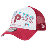White Philadelphia Phillies New Era Retro Wordmark 9FORTY A-Frame Trucker Adjustable Hat