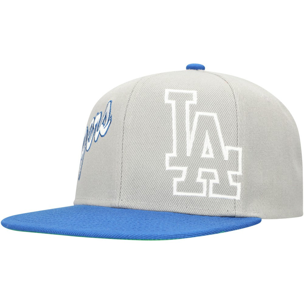 Gray/Royal Los Angeles Dodgers Mitchell & Ness Knock Out Panel Snapback Hat