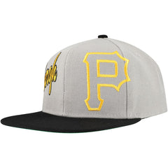 Gray Pittsburgh Pirates Mitchell & Ness Knock Out Panel Snapback Hat