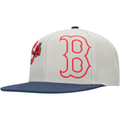 Gray Boston Red Sox Mitchell & Ness Knock Out Panel Snapback Hat