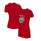 Red Philadelphia Phillies Tiny Turnip Women's Butterfly Glove T-Shirt