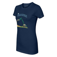 Navy Seattle Mariners Tiny Turnip Women's Excavator T-Shirt
