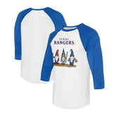 White/Royal Texas Rangers Tiny Turnip Unisex Gnomes 3/4-Sleeve Raglan T-Shirt