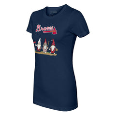 Navy Atlanta Braves Tiny Turnip Women's Gnomes T-Shirt