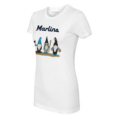 White Miami Marlins Tiny Turnip Women's Gnomes T-Shirt