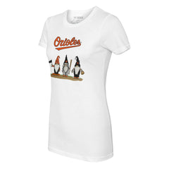 White Baltimore Orioles Tiny Turnip Women's Gnomes T-Shirt