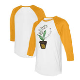 White/Gold San Diego Padres Tiny Turnip Unisex Lilies & Ladybugs 3/4-Sleeve Raglan T-Shirt