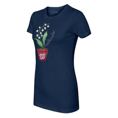 Navy Washington Nationals Tiny Turnip Women's Lilies & Ladybugs T-Shirt