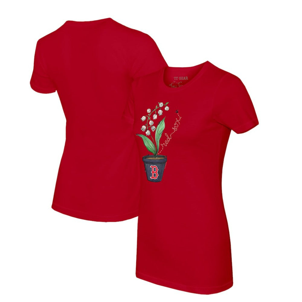 Red Boston Red Sox Tiny Turnip Women's Lilies & Ladybugs T-Shirt