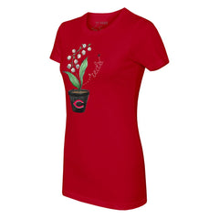 Red Cincinnati Reds Tiny Turnip Women's Lilies & Ladybugs T-Shirt