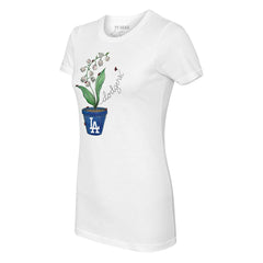 White Los Angeles Dodgers Tiny Turnip Women's Lilies & Ladybugs T-Shirt