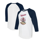 White/Navy Washington Nationals Tiny Turnip Unisex Mermaid 3/4-Sleeve Raglan T-Shirt