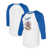 White/Royal Los Angeles Dodgers Tiny Turnip Unisex Mermaid 3/4-Sleeve Raglan T-Shirt