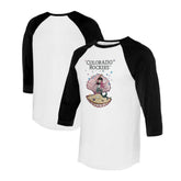 White/Black Colorado Rockies Tiny Turnip Unisex Mermaid 3/4-Sleeve Raglan T-Shirt