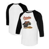 White/Black Baltimore Orioles Tiny Turnip Unisex Monster Truck 3/4-Sleeve Raglan T-Shirt